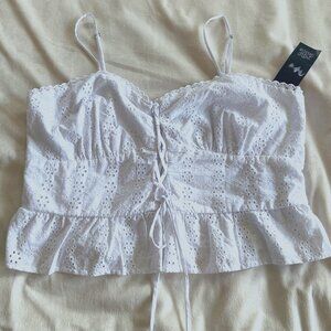 Wild Fable Brand - Lace Up Eyelet Peplum Top - NWT